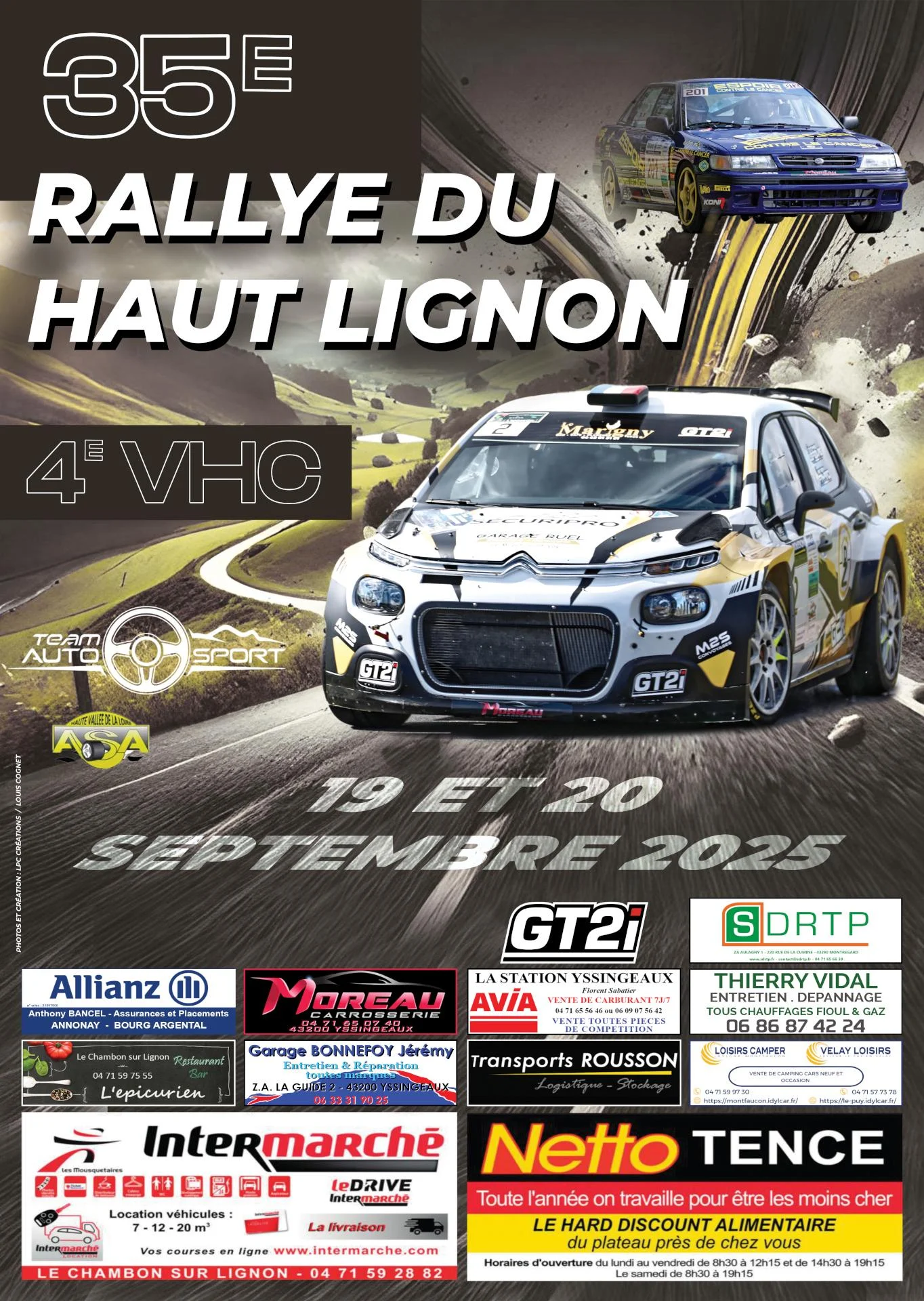 2025 affiche 35eme rallye et 4eme vhc du haut lignon